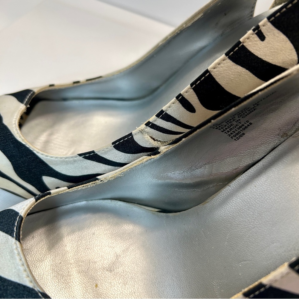 Massimo Black and White Zebra Print Heels - Picture 6 of 10